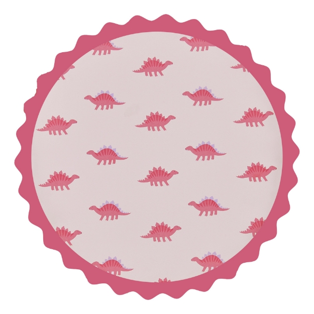 Χάρτινα πιάτα φαγητού - Ροζ δεινόσαυρος (8τμχ)