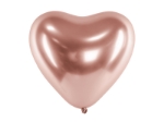 Picture of Balloon bouquet  filled with helium - Hearts glossy rose gold glossy (5 balloons)