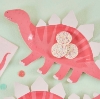 Picture of Mini paper plates -  Pink Dinosaur (8pcs)