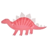 Χάρτινα mini πιατάκια για κεράσματα - Ροζ δεινόσαυρος (8τμχ)