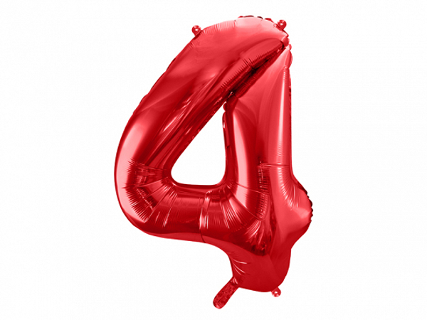 Picture of Foil Balloon Number "4", 86cm, red