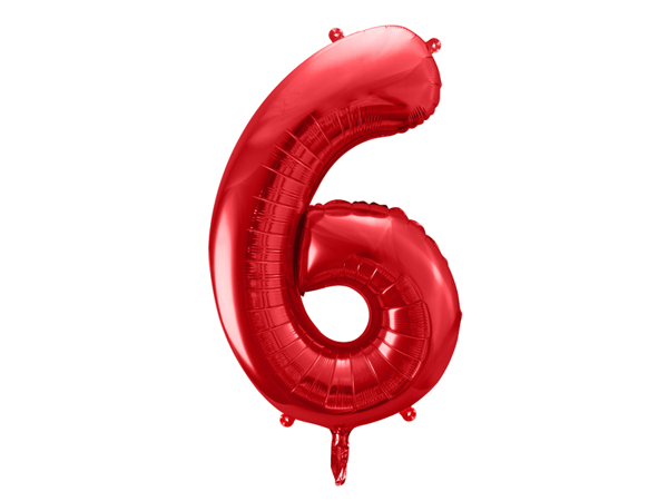 Picture of Foil Balloon Number "6", 86cm, red
