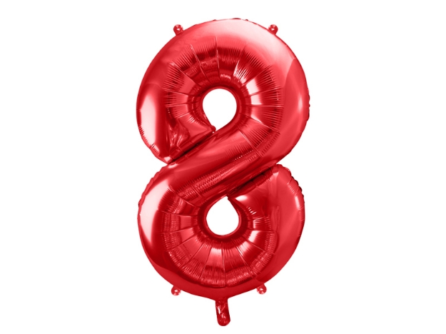 Picture of Foil Balloon Number "8", 86cm, red