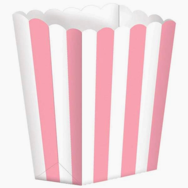 Picture of Pop corn boxes pink stripes (5pcs)