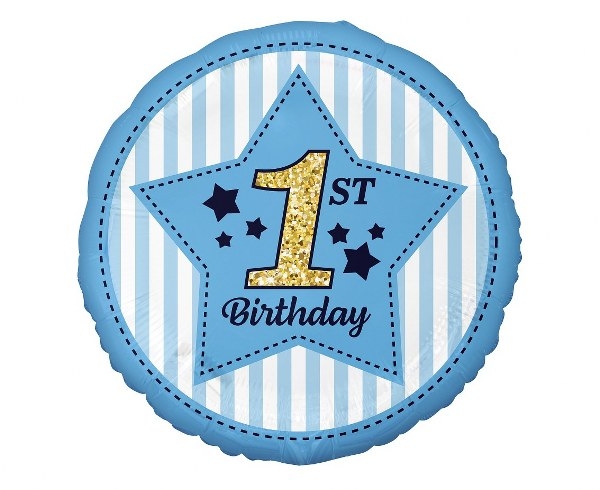 Picture of Foil balloon 1st birthday - Blue