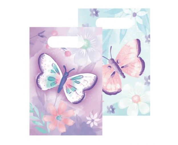 Picture of Treat bags - Pastel butterflies (8pcs) 15.8 x 23.6cm.