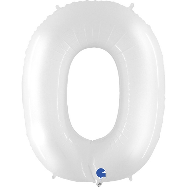 Picture of Foil Balloon Number 0 White 1m