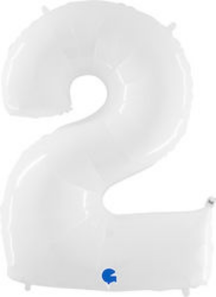 Picture of Foil Balloon Number 2 White 1m