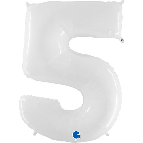 Picture of Foil Balloon Number 5 White 1m