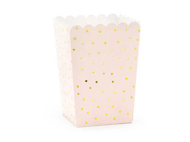 Picture of Boxes for pop corn light pink with gold dots (6pcs)