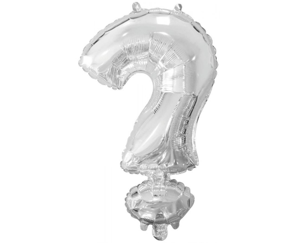 Picture of Foil Balloon ?  (question mark) silver 40cm