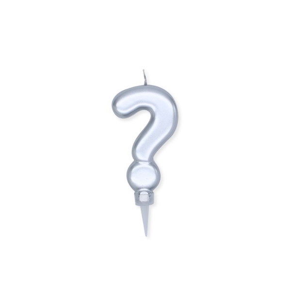 Picture of Cake candle -Question mark silver