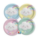Picture of Side paper plates - Cloud and rainbow (8pcs)