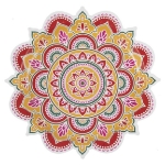 Χάρτινα πιάτα φαγητού - Mandala Flower (8τμχ)