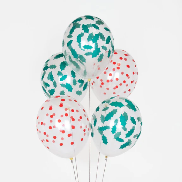 Picture of Balloons - Holly Christmas (5 pcs)
