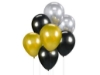 Picture of Balloons Glossy - Gold, black & silver (7pcs)