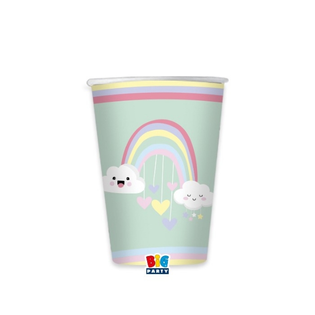 Picture of Paper cups - Cloud and rainbow (8pcs)