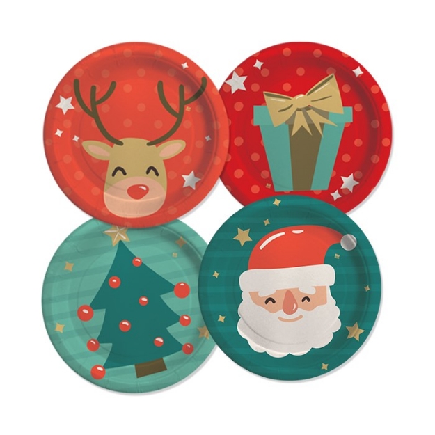 Picture of Side paper plates - Christmas mix (8pcs)
