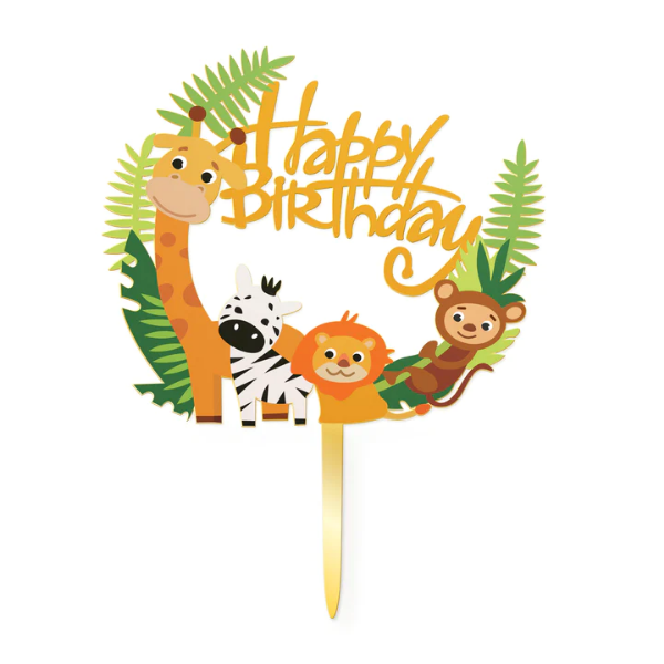 Διακοσμητικό για τούρτα - Happy Birthday Ζωάκια