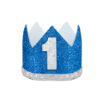 Picture of First birthday blue glitter crown