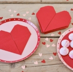 Picture of Paper napkins - Red origami heart (16pcs)