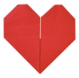 Εικόνα της Χαρτοπετσέτες - Kόκκινη καρδιά origami (16τμχ)