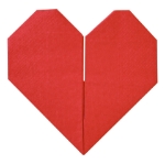 Χαρτοπετσέτες - Kόκκινη καρδιά origami (16τμχ)