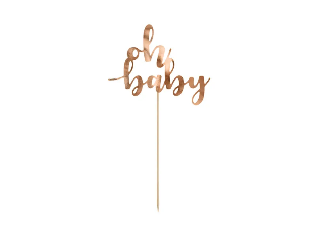 Picture of Paper cake topper - Oh baby rose gold