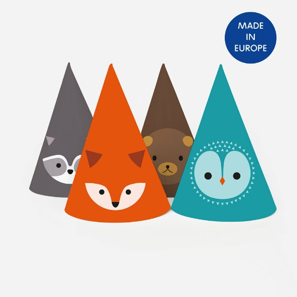Picture of Party hats - Woodland animals (8pcs)