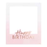 Προσωποποιημένο κάδρο polaroid για φωτογραφίες Happy Birthday - Ροζ χρυσό