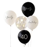 Σετ μπαλόνια για τα 40α γενέθλια (5τμχ)