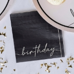 Picture of Cocktail Napkins -Nude and Black Birthday  (16pcs)