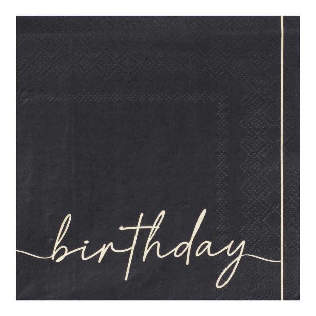 Picture of Cocktail Napkins -Nude and Black Birthday  (16pcs)