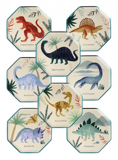 Picture of Side Paper plates - Dinosaur Kingdom (Meri Meri)