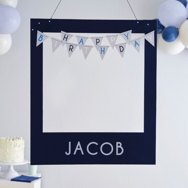 Picture of Personalised Happy Birthday Selfie Photo Booth Frame - Blue