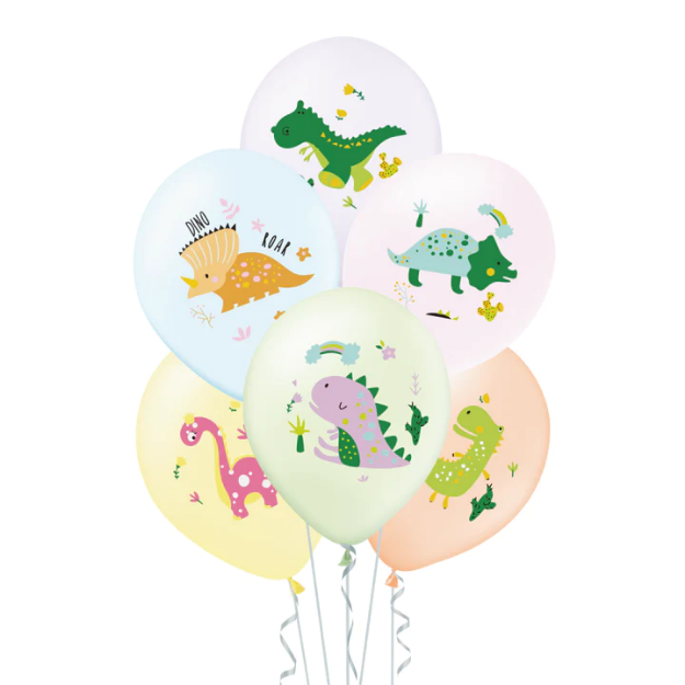 Σύνθεση μπαλονιών με ήλιο - Baby dinosaur (6 μπαλόνια)