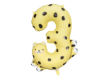 Picture of Foil balloon Number 3 Cheetah 98cm