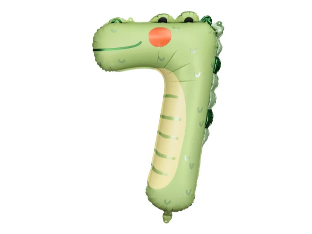Picture of Foil balloon Number 7  Crocodille 85cm