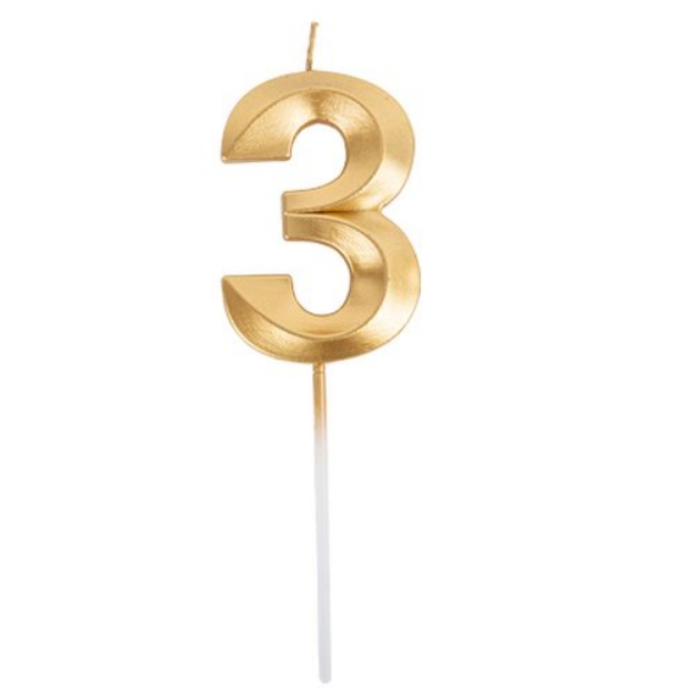 Picture of Gold 3 Number Candle