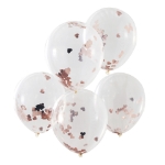 Picture of Rose gold confetti hearts balloons (5pcs)