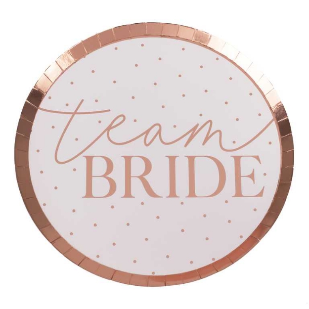 Picture of Paper plates - Team Bride polka dot (8pcs)