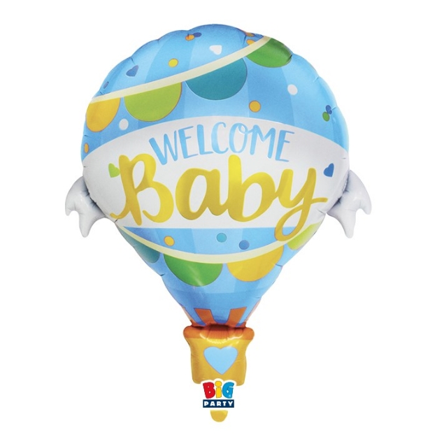 Picture of Foil balloon Welcome baby air balloon (blue)