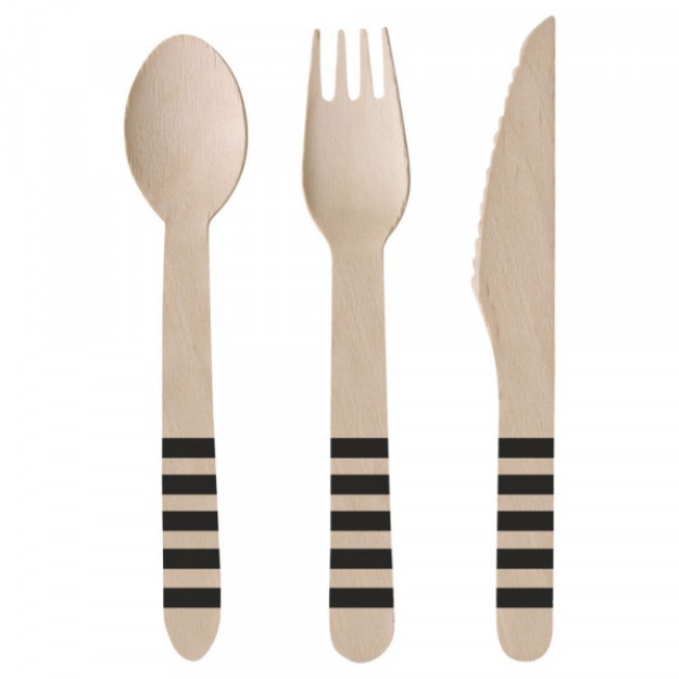 Picture of Wooden cutlery set (24pcs)