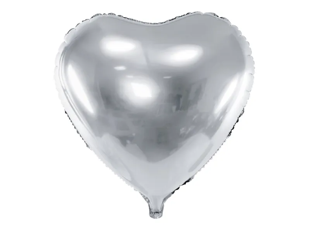 Μπαλόνι Foil σε σχήμα Καρδιά - Ασημί