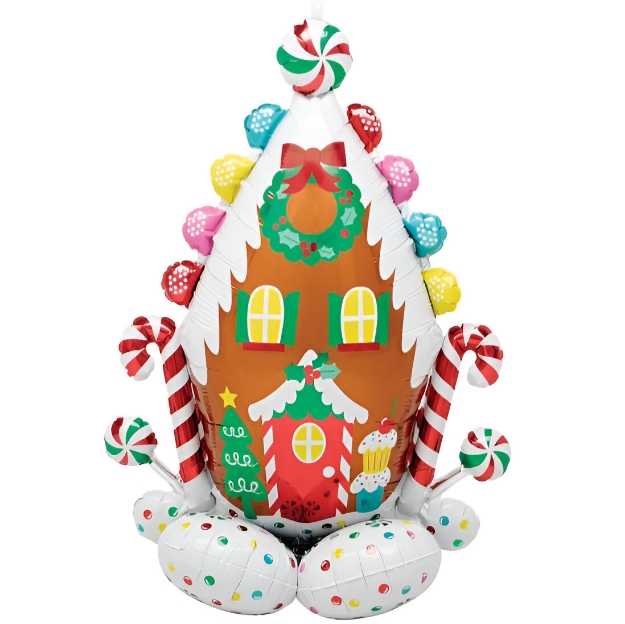 Picture of Large Foil Balloon - Gingerbread house