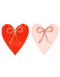 Picture of Paper plates - Heart with bow (x8) (Meri Meri)
