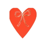Χαρτοπετσέτες - Καρδιά με φιoγκάκι (16τμχ) (Meri Meri)