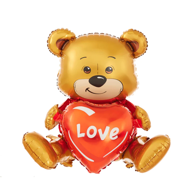 Picture of Balloon foil - Teddy bear with a heart (3D)