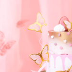 Picture of Cake toppers Pink and gold butterflies DIY 10 pcs.