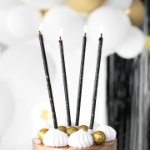 Picture of Cake Candles Long - Black with gold